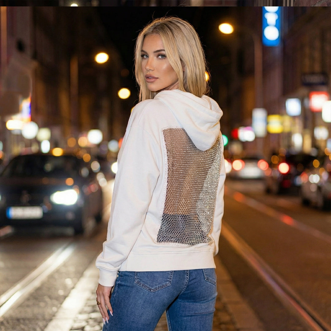 Selene Crystal Mesh Hoodie