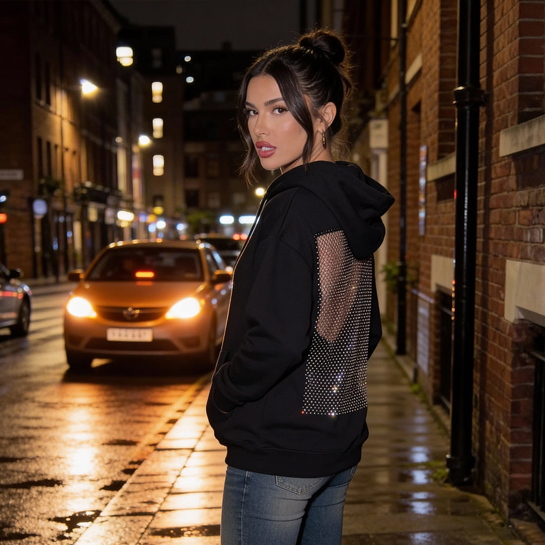 Selene Crystal Mesh Hoodie